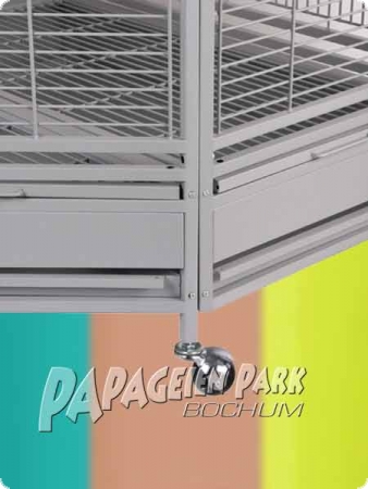 Parrot design aviary pentagon light grey