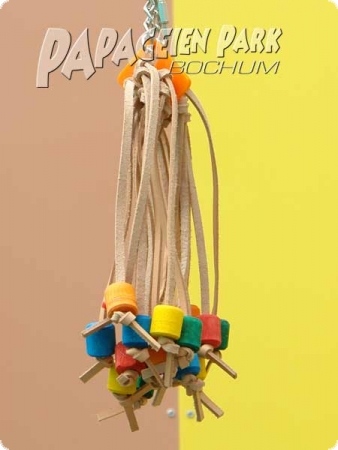 Leather fringi hanging toy