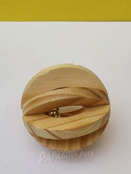 Scheiben Holzball mit Glöckchen Ø 6 3 cm