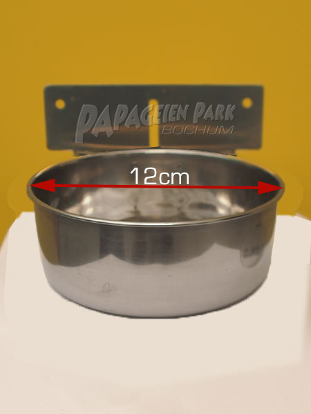 Stainless steel food bowl 12cm 0 6 L with slide in holder