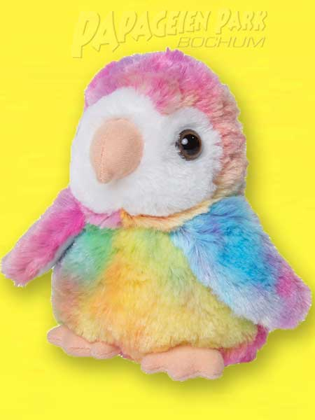 Soft toy colored parrot 17cm
