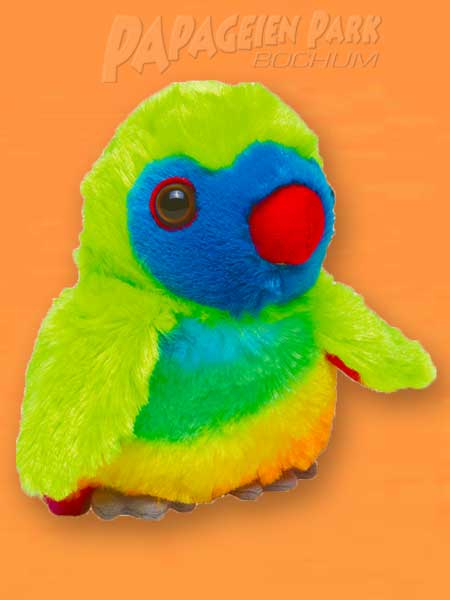 Soft toy colored parrot 17cm