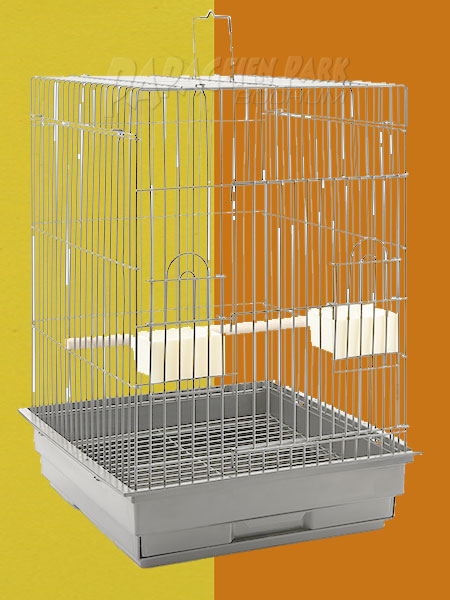 Parrot transport cage 44x44x68 light grey