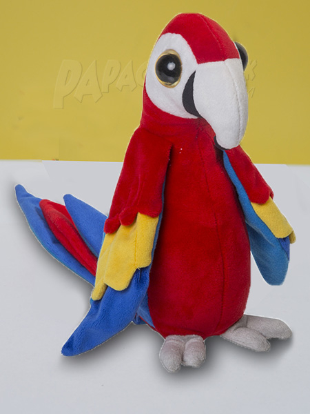 Stuffed animal scvarletr macaw 25cm