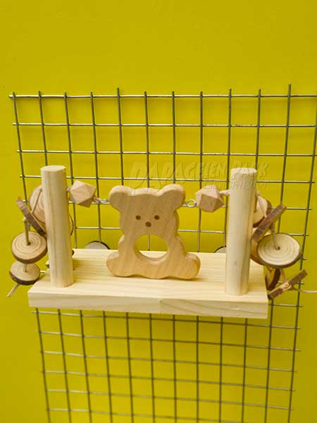 Wooden cage grid toy Bärli 20cm