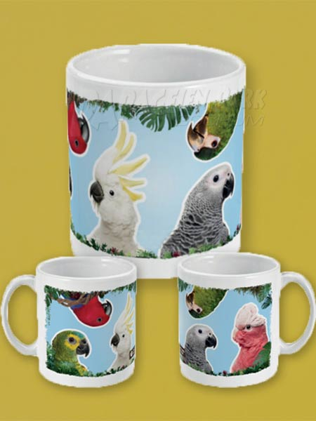 Tasse Motiv Mittelgroße Papageien 200ml