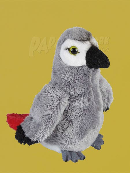 Plush toy grey parrot 15cm
