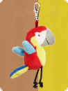 Schlüsselanhänger Stofftier roter Ara 7cm